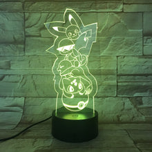 Load image into Gallery viewer, Pokemon Go Pikachu Figure Kids Night Light LED Bedside Atmosphere Colorful Night Light Child Holiday Gift 3D Lamp RGB Pikachu