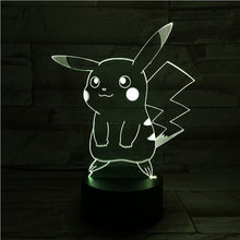 Load image into Gallery viewer, Pokemon Go Pikachu Figure Kids Night Light LED Bedside Atmosphere Colorful Night Light Child Holiday Gift 3D Lamp RGB Pikachu