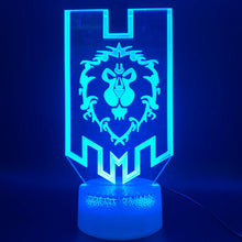 Load image into Gallery viewer, Led Night Light Game World of Warcraft Lich King Arthas Menethil Figure Nightlight for Child Bedroom Decoration 3D Illusion Lamp