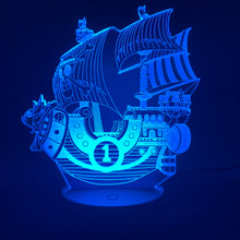 Load image into Gallery viewer, 3d Illusion Lamp Anime One Piece Boat Thousand Sunny Led Night Light for Boys Birthday Gift Children&#39;s Bedroom Decor Nightlight