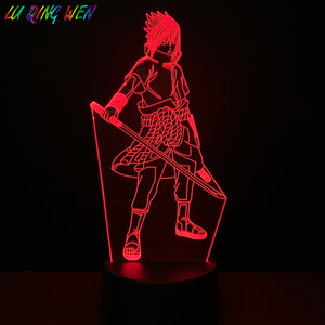 Anime Sasuke Sword 3d Led Night Light Naruto Usb Touch Sensor Room Decor Lamp Friend Birthday Gift Manga Desk Night Lamp Sasuke