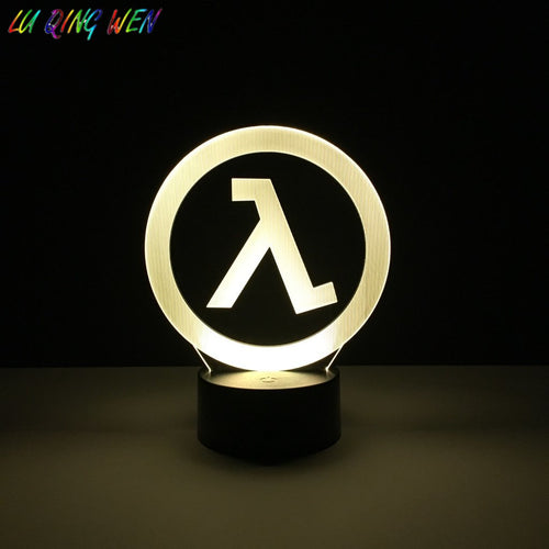 Child Led Nigh Light Half Life Logo Nightlight for Boys Bedroom Decorative Light Kids Best Birthday Gift Led Night Lamp Dropship