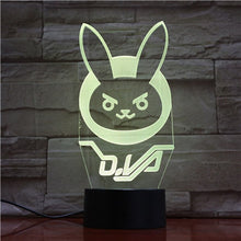 Load image into Gallery viewer, Game Overwatch D.Va Hana Song Kids Night Light LED Touch Sensor Bedroom Decor Light Holiday Present OW 3d Night Lamp Dva Bedside