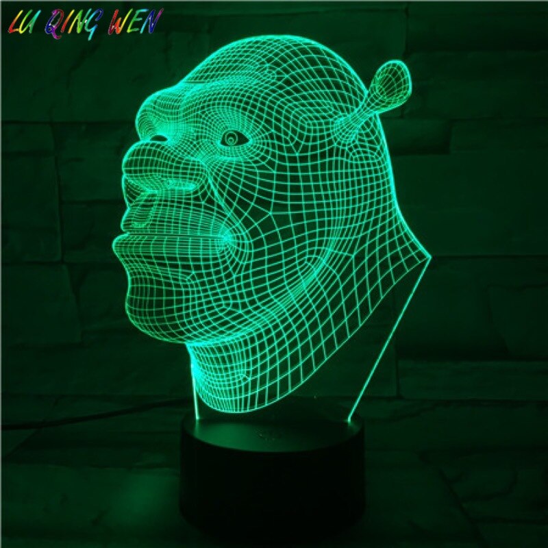 Cool Baby Led Night Light Film Shrek Nightlight for Children's Bedroom Atmosphere Acrylic Laser Usb Led Night Lamp Shrek for Kid