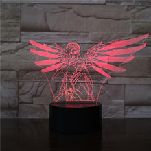 Load image into Gallery viewer, Game Led Night Light Overwatch Hero Angela Ziegler Nightlight Room Decor Boy Child Kids Gift OW Mercy Desk 3d Night Lamp Bedroom