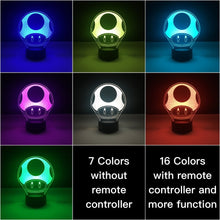 Load image into Gallery viewer, Game Super Mario 1 Up Mushroom Kids Led Night Light for Child Bedroom Decorative 3d Lamp Battery Powered Cool Baby Nightlight 3d