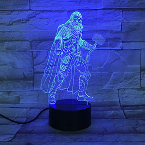 3D Lamp Marvel Superhero Thor Children LED Night Light Room Deco Battery Lamp Dropshipping 2019 Boy Kids Table Lamp The Avengers