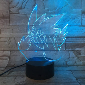 Pokemon Go Rowlet Figure 3d Night Light LED Touch Sensor Room luminaria Drop Shipping Battery Night Light Table Lamp Rowlet