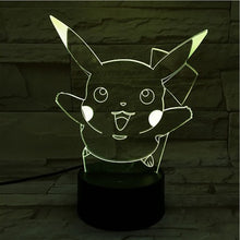 Load image into Gallery viewer, Pokemon Go Pikachu Figure Kids Night Light LED Bedside Atmosphere Colorful Night Light Child Holiday Gift 3D Lamp RGB Pikachu