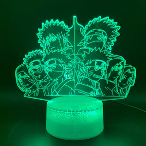 3d Optical Lamp Anime Naruto Team 7 Kakashi Figure Office Home Decoration Nightlight Table Lamp Kids Gift Child Led Night Light