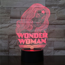 Load image into Gallery viewer, DC Marvel Superhero Wonder Woman Kids Led Night Light Usb Touch Sensor Bedroom Decoration Lamp Child Boy Present 3D Night Lamp