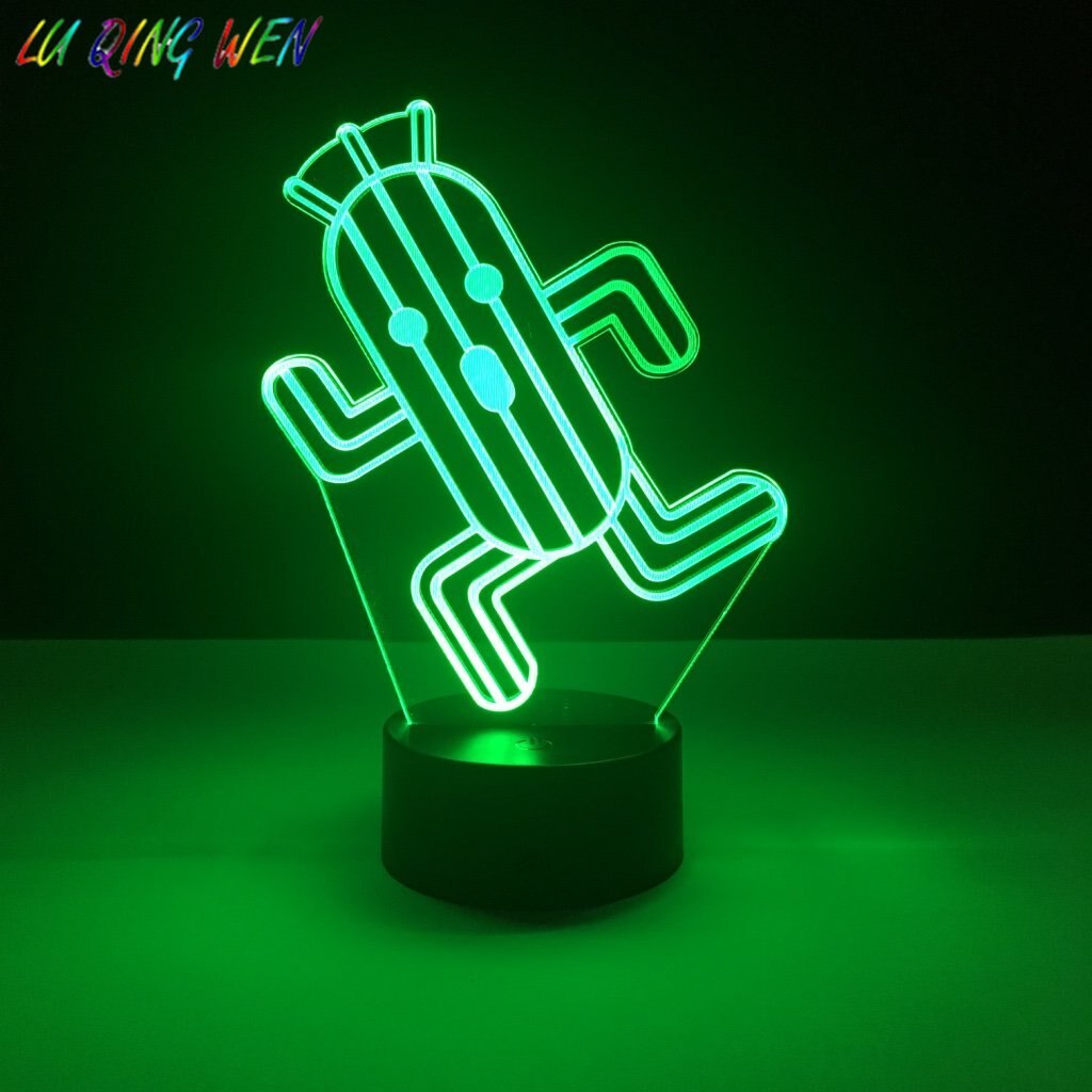 Child Led Nigh Light Cactuar Final Fantasy Nightlight for Kids Bedroom Decorative Light Boys Best Gift Cactus 3d Led Night Lamp