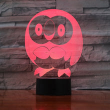 Load image into Gallery viewer, Pokemon Go Rowlet Figure 3d Night Light LED Touch Sensor Room luminaria Drop Shipping Battery Night Light Table Lamp Rowlet