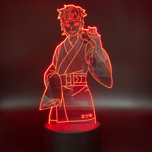 Anime Naruto Shippuden Son of Naruto Menma Uzumaki Figure 3d Led Night Light Lamp Kids Child Bedroom Decorative Table Lamp Gift