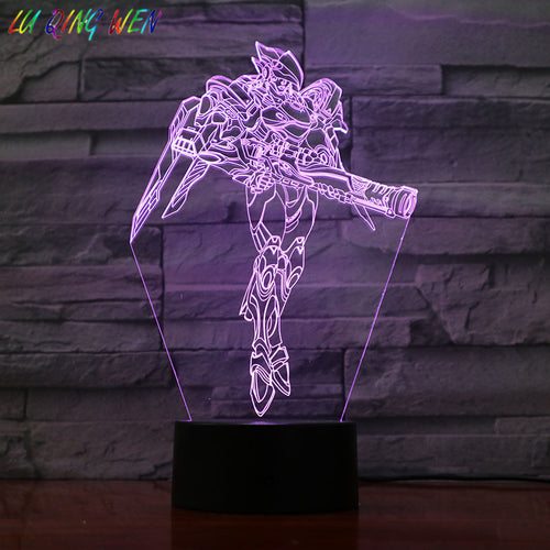 Game Overwatch Kids LED Night Light Usb Colorful Pharah Figure Indoor Decor Battery Lamp Gift OW Table Night Lamp Fareeha Amari