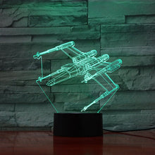 Load image into Gallery viewer, T-65B X-wing Starfighter 3d Led Night Light Boy Child Friend Holiday Gift Bedroom Decor Star Wars Table Night Lamp Space Fighter