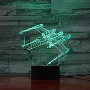 T-65B X-wing Starfighter 3d Led Night Light Boy Child Friend Holiday Gift Bedroom Decor Star Wars Table Night Lamp Space Fighter