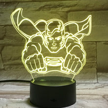 Load image into Gallery viewer, DC Marvel Superhero Superman Kids Led Night Light Usb Touch Sensor Room Decoration Lamp Child Boy Present 3D Night Lamp Superman