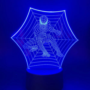 Usb Acrylic Table 3d Lamp Cobweb Spider Man Marvel Superhero Led Night Light 7 Colors Changing Touch Switch Nightlight Spiderman