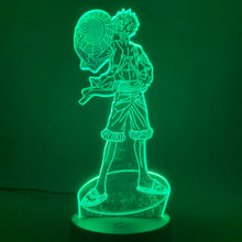 Load image into Gallery viewer, 3d Lamp Japanese Anime One Piece Monkey D Luffy Figure Led Night Light for Child Bedroom Decor Boys Birthday Gift Nightlight