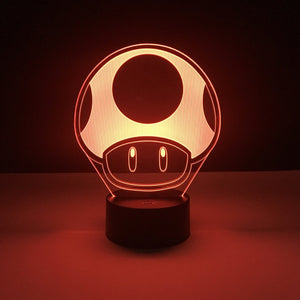 Game Super Mario 1 Up Mushroom Kids Led Night Light for Child Bedroom Decorative 3d Lamp Battery Powered Cool Baby Nightlight 3d