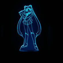 Load image into Gallery viewer, SM Sailor Moon Character LED Night Light Touch Sensor Decoration Bedroom Light Girl Kids Usagi Tsukino 3d Night Lamp Bedside