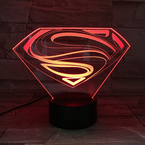 DC Marvel Superhero Superman Kids Led Night Light Usb Touch Sensor Room Decoration Lamp Child Boy Present 3D Night Lamp Superman