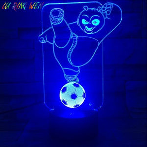 Best Kids Led Night Light Kung Fu Panda Football Nightlight for Child Bed Room Battery Operated Desk Led Night Lamp Bedside Deco