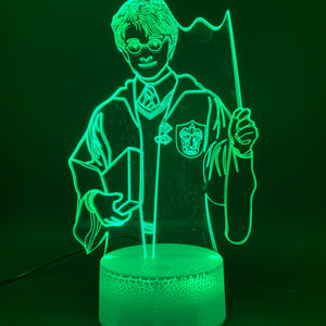 Child LED Night Light Lamp The Magic Boy Harry Potter Figure USB Battery Powered Nightlight for Kids Room Decor Lamp 3d Illusion