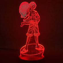 Load image into Gallery viewer, 3d Lamp Japanese Anime One Piece Monkey D Luffy Figure Led Night Light for Child Bedroom Decor Boys Birthday Gift Nightlight