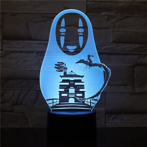 Spirited Away No Face Man 3d Night Lamp Bedside Manga Room Decor Light Boy Child Kid Gift Birthday Holiday Led Night Light Anime