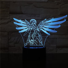 Load image into Gallery viewer, Game Led Night Light Overwatch Hero Angela Ziegler Nightlight Room Decor Boy Child Kids Gift OW Mercy Desk 3d Night Lamp Bedroom