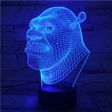 Load image into Gallery viewer, Cool Baby Led Night Light Film Shrek Nightlight for Children&#39;s Bedroom Atmosphere Acrylic Laser Usb Led Night Lamp Shrek for Kid