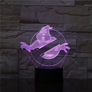 3D Illusion Led Night Light Lamp Movie Ghostbusters Office Room Decoration Kids Bedroom Nightlight Child Gift 3d Lamp Lampara