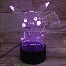 Load image into Gallery viewer, Pokemon Go Pikachu Figure Kids Night Light LED Bedside Atmosphere Colorful Night Light Child Holiday Gift 3D Lamp RGB Pikachu